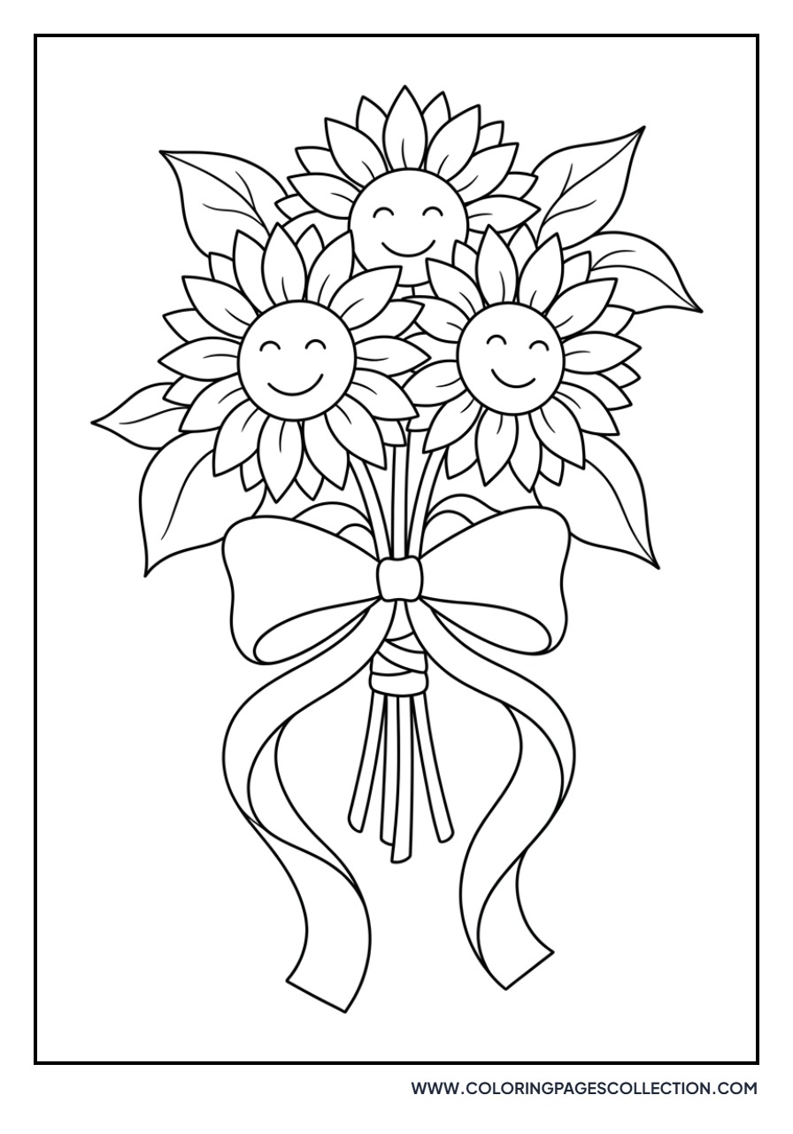 Sunflower Ribbon Bouquet