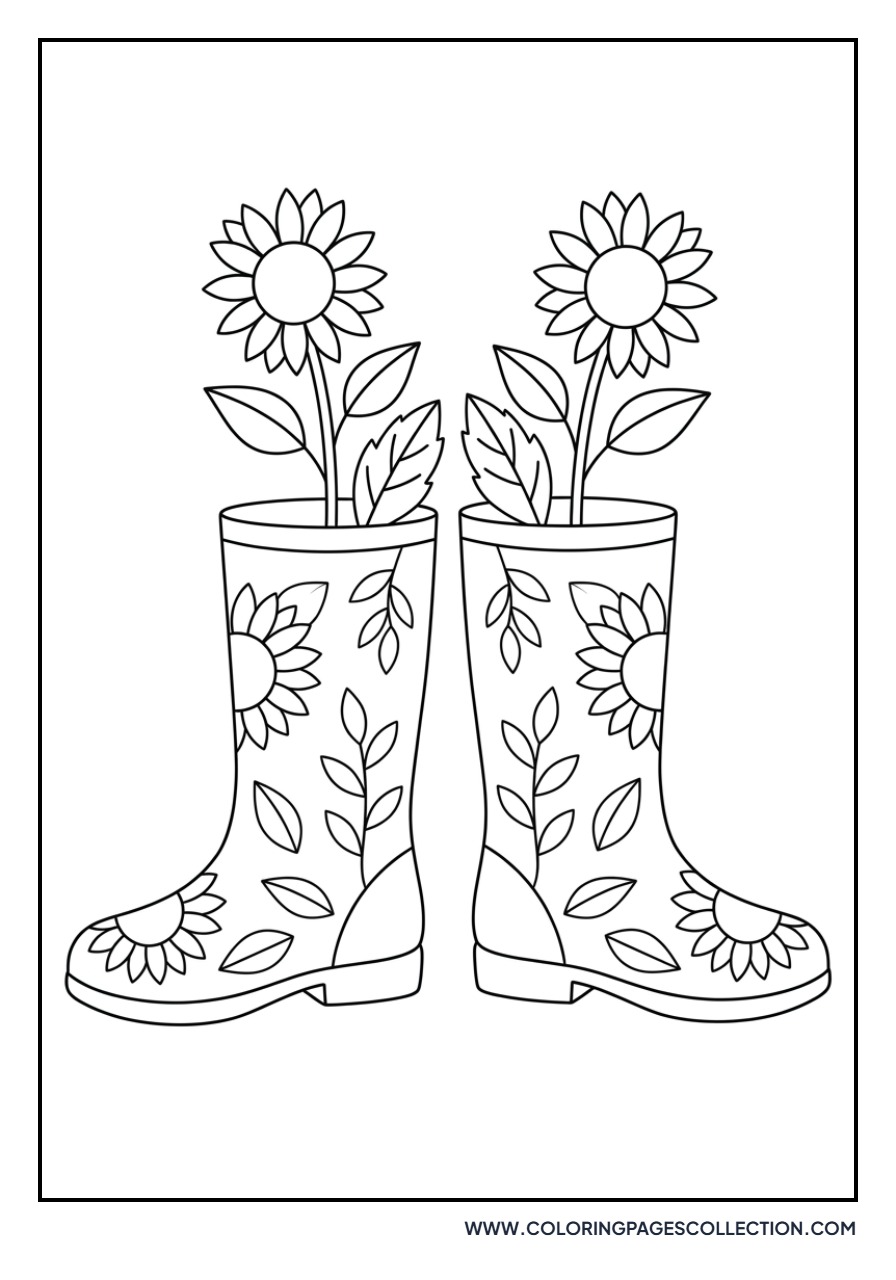 Sunflower with Rain Boots