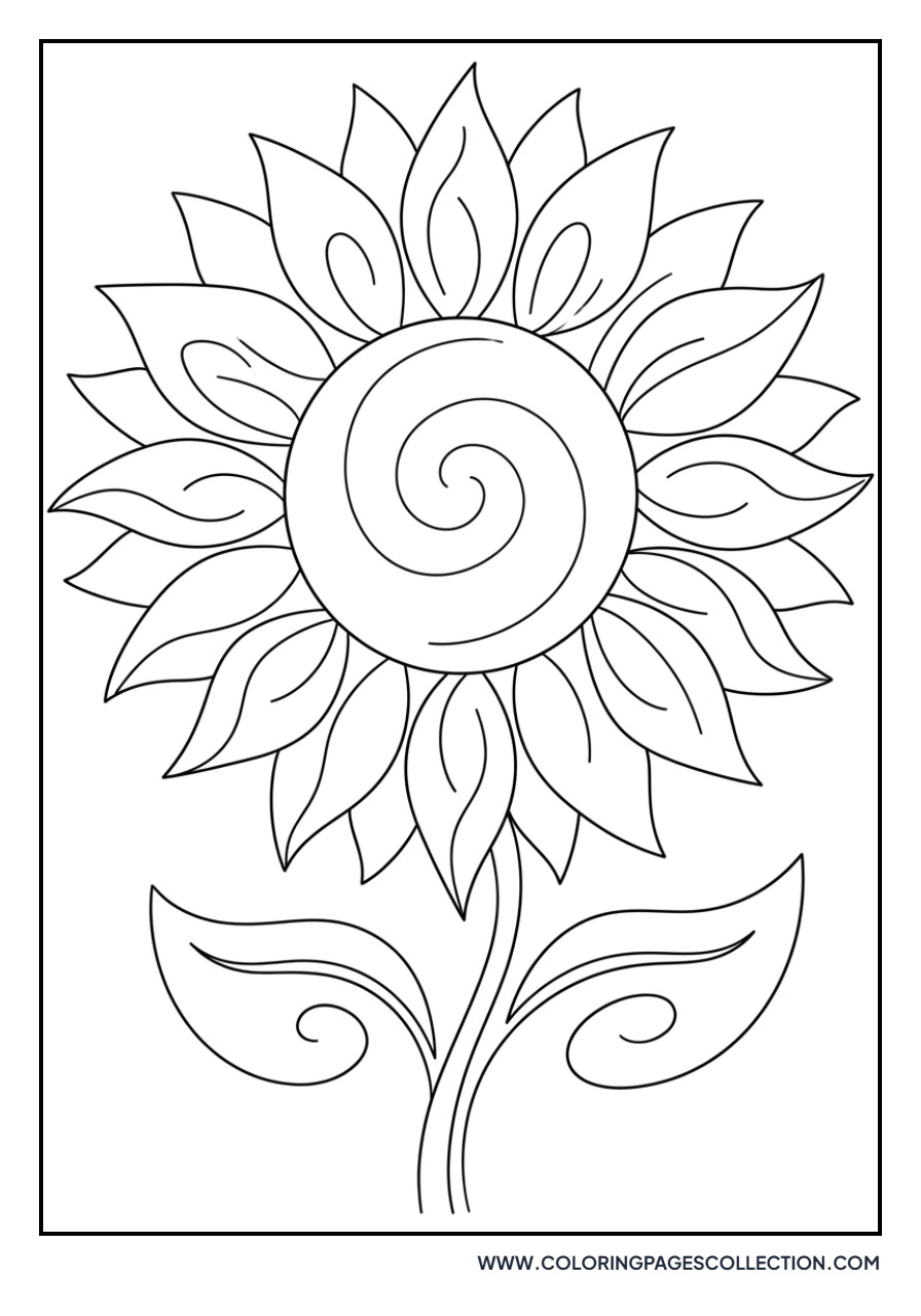 Sunflower with Swirling Petals