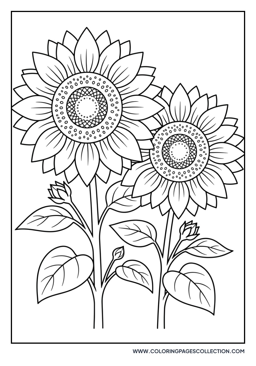 Two Sunflowers Overlapping