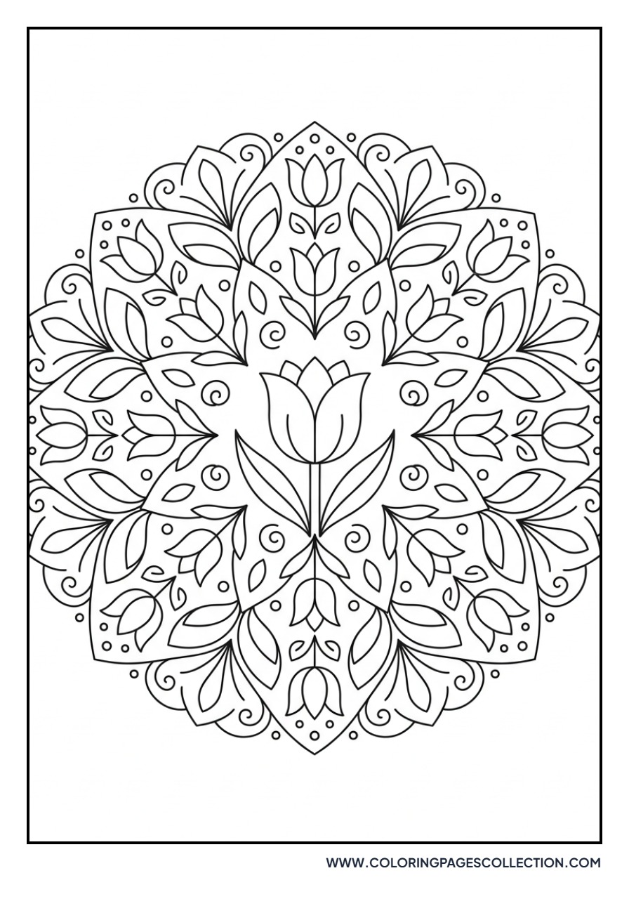 Intricate Mandala Tulip Design