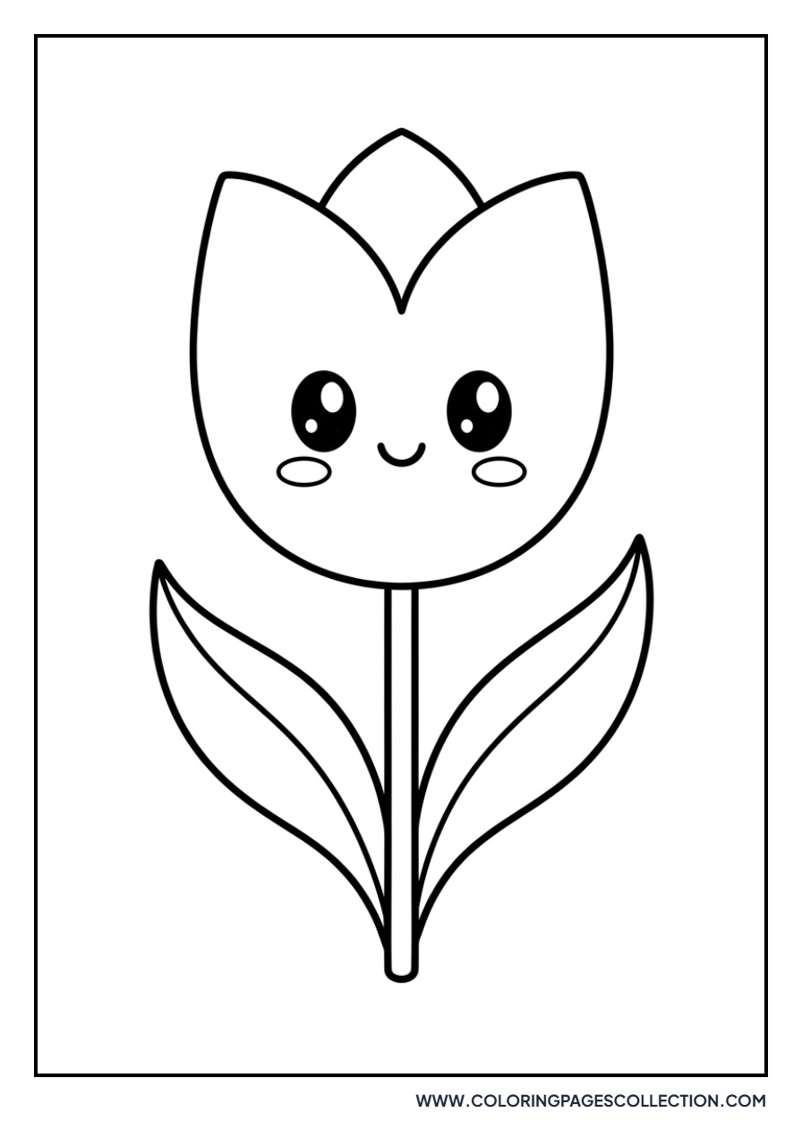 Kawaii Style Tulip Face