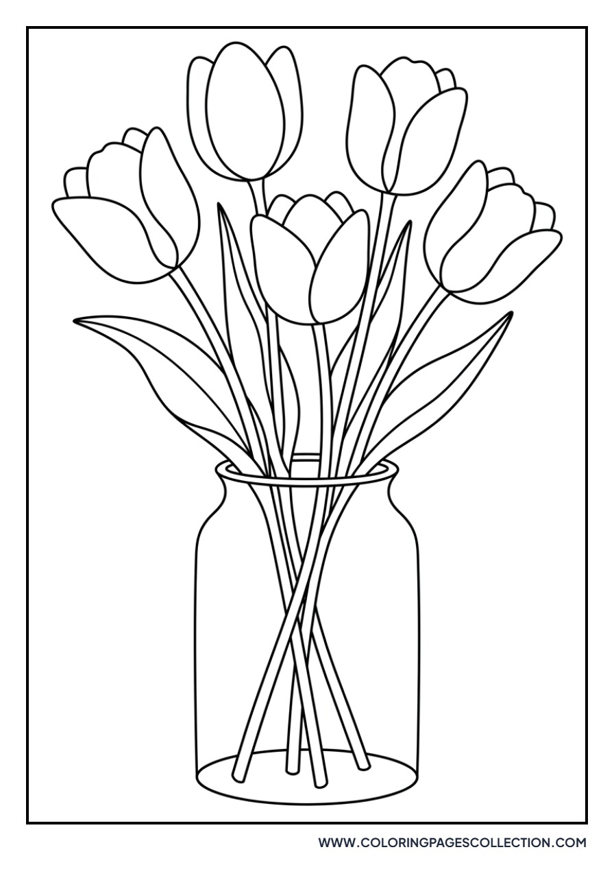 Spring Tulip Bouquet in Glass Vase