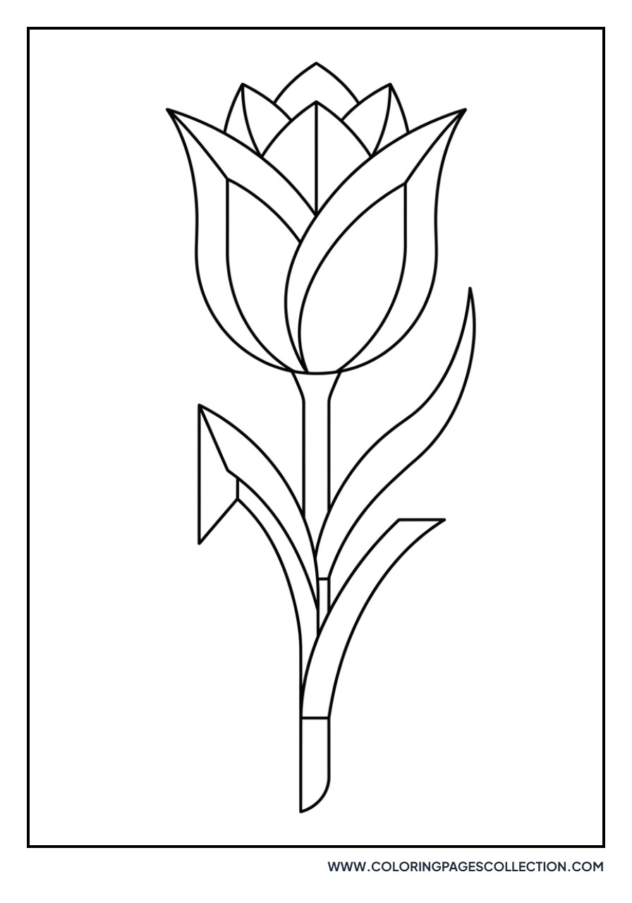 Stylized Art Deco Tulip