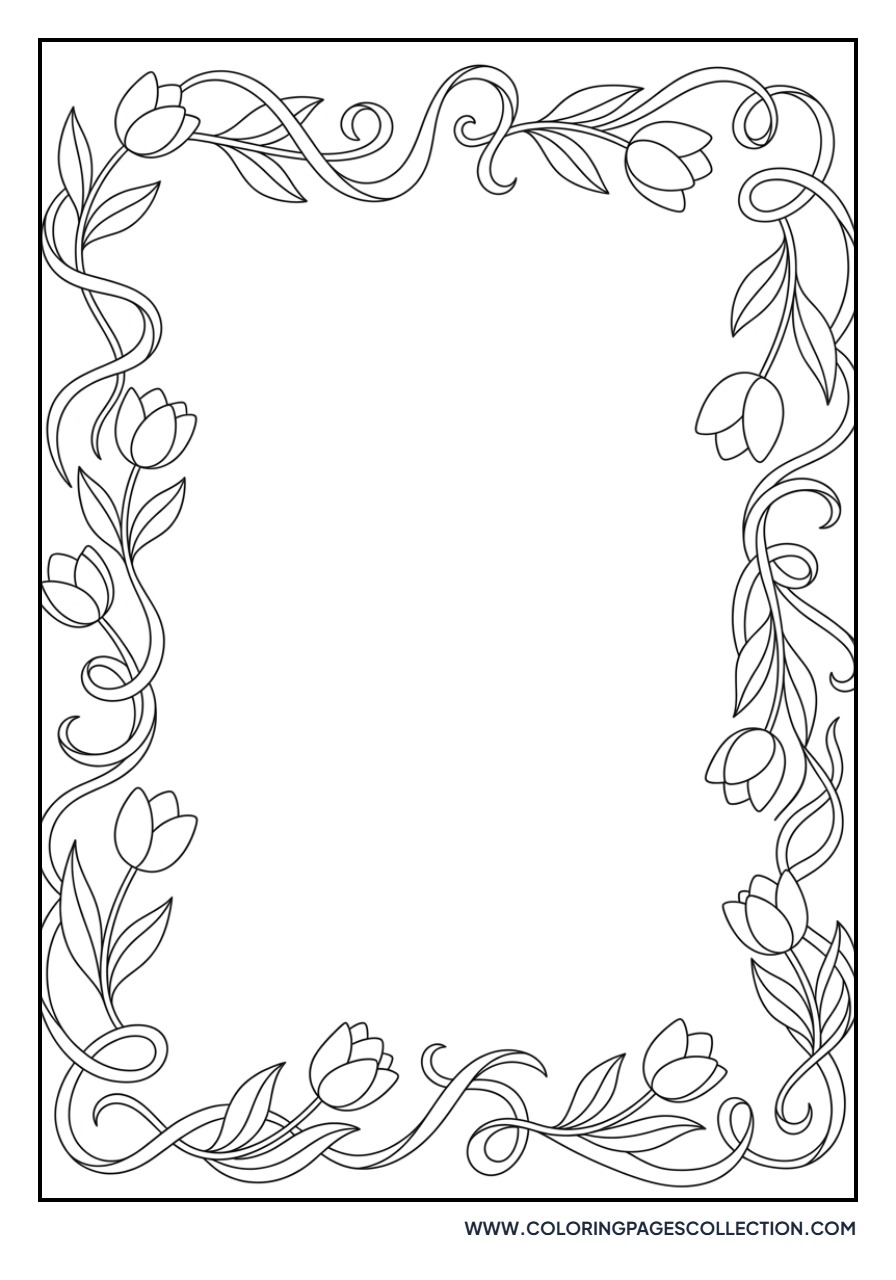 Tulip Border with Ribbons