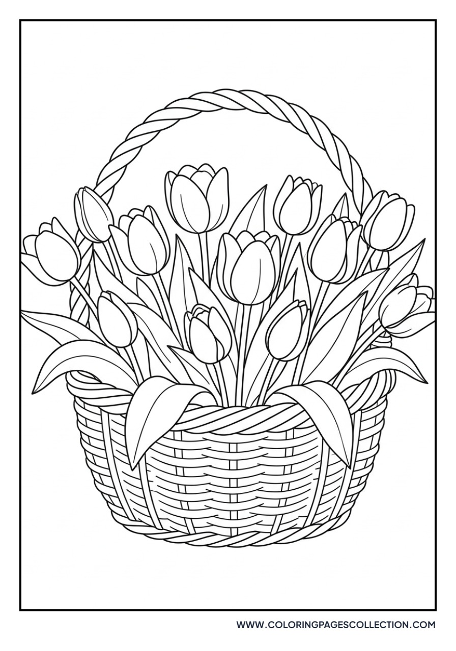 Tulip in a Wicker Basket