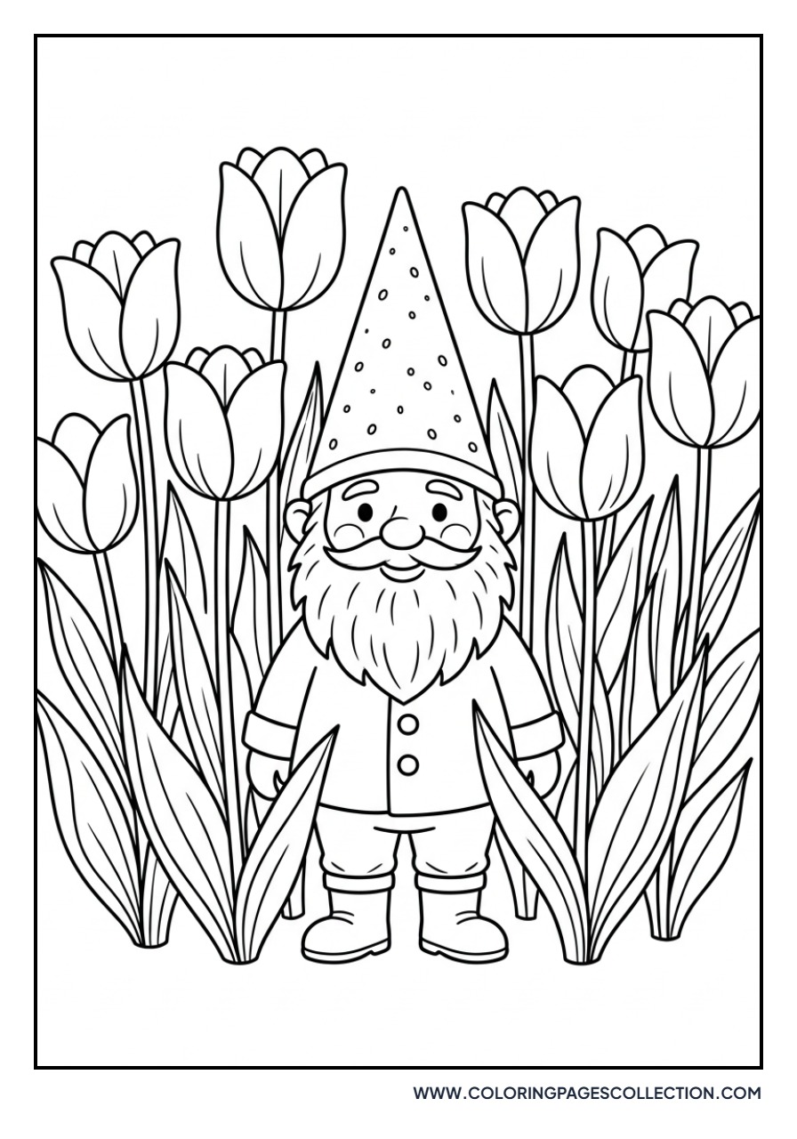 Tulips and a Garden Gnome