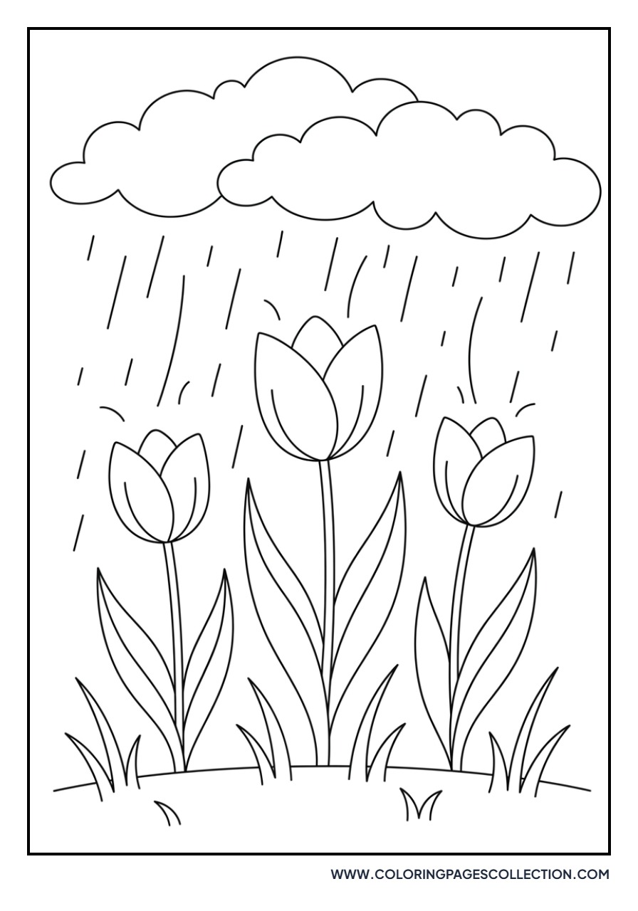 Tulips with Clouds and Rain