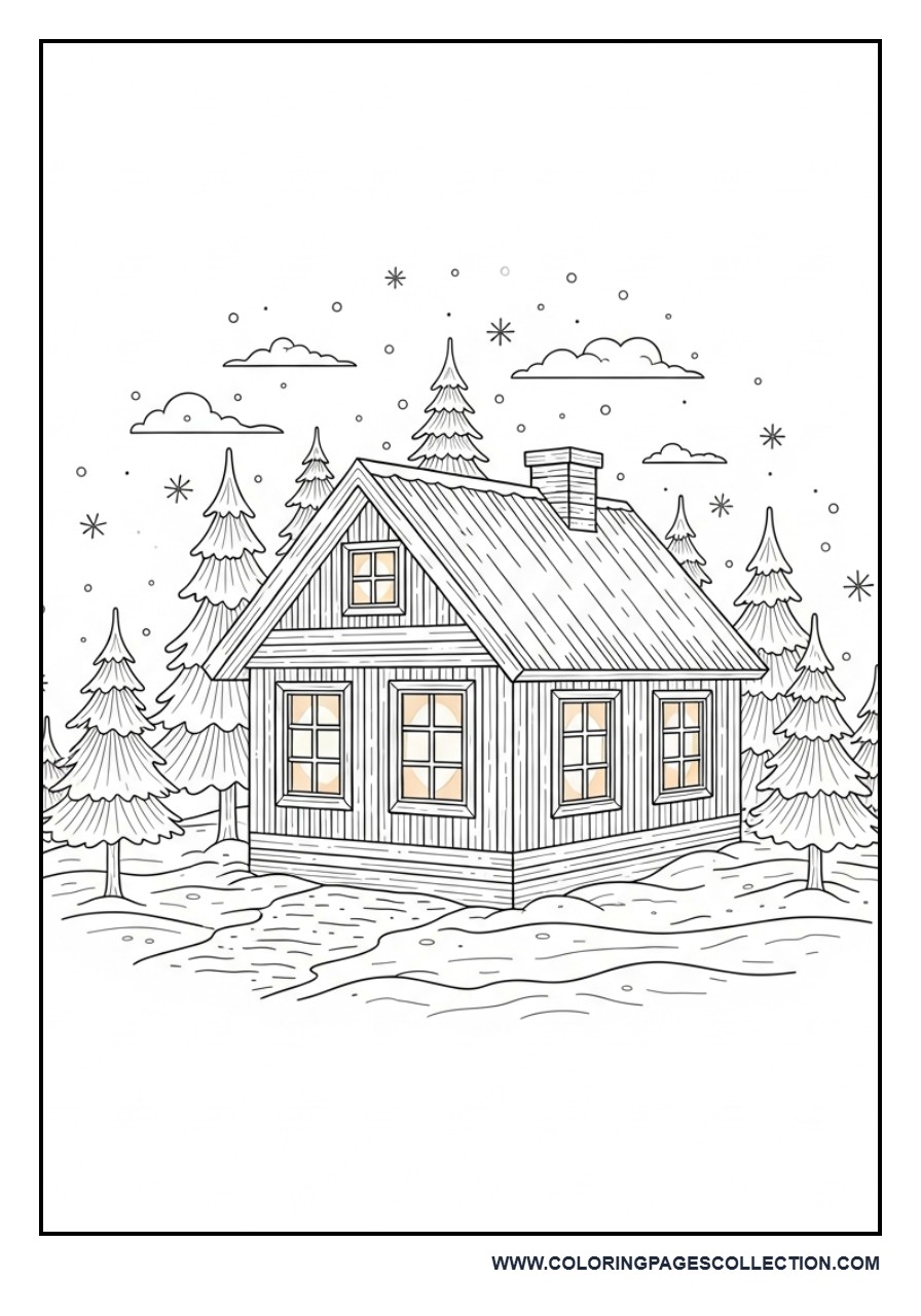 Cozy Winter Cabin Night