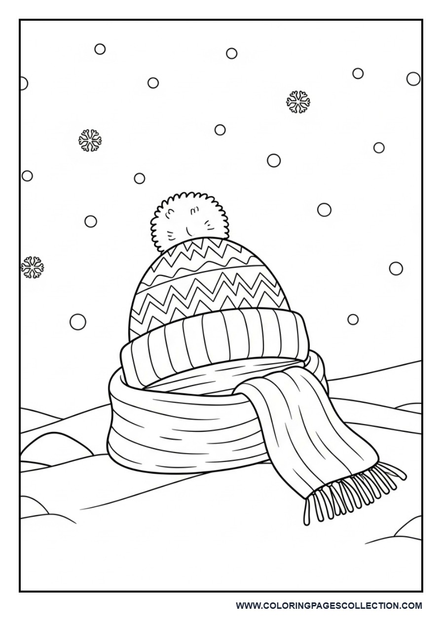Cozy Winter Hat and Scarf Scene