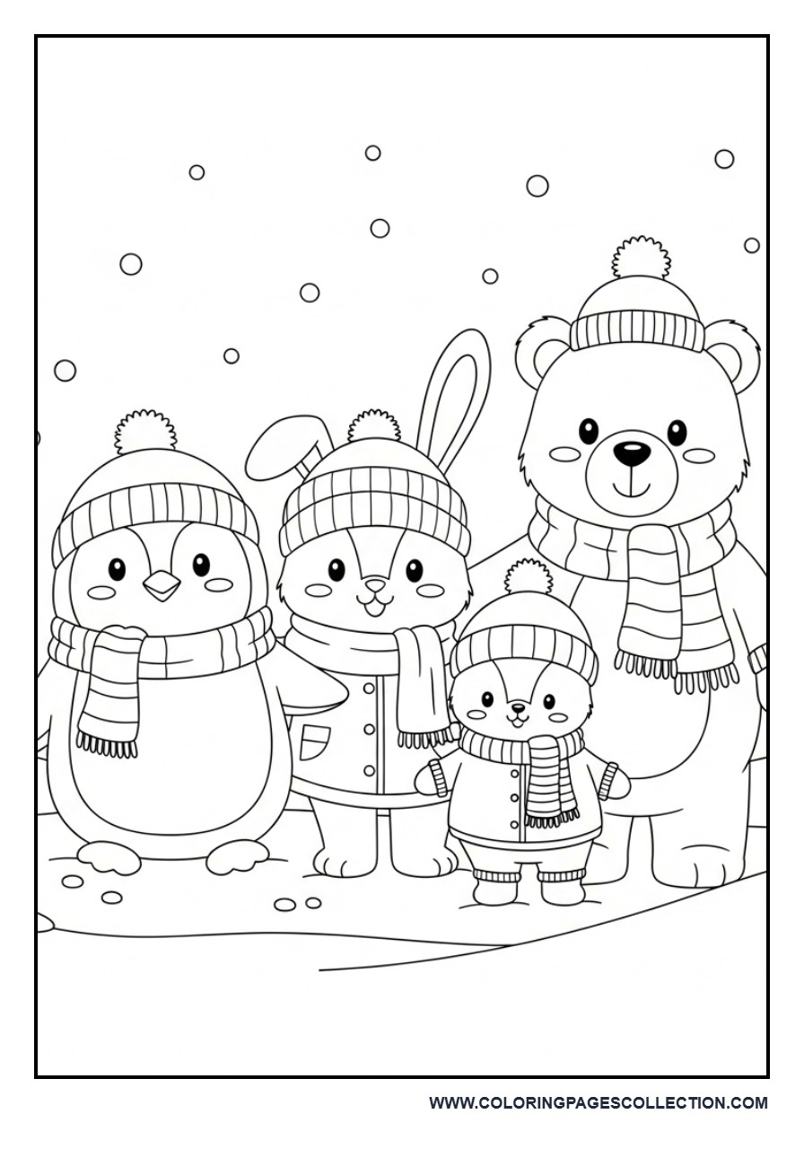 Cute Animal Winter Party