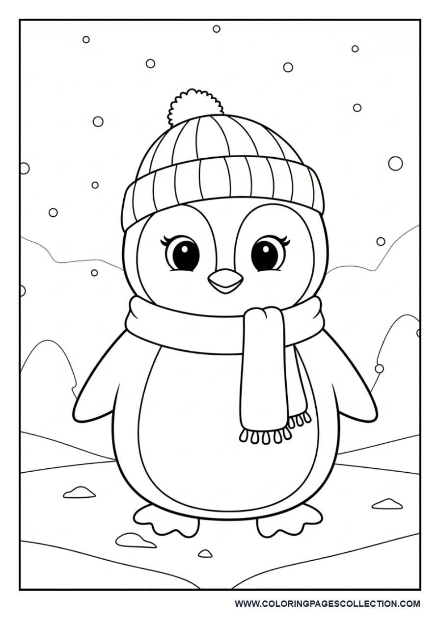 Cute Penguin with Beanie