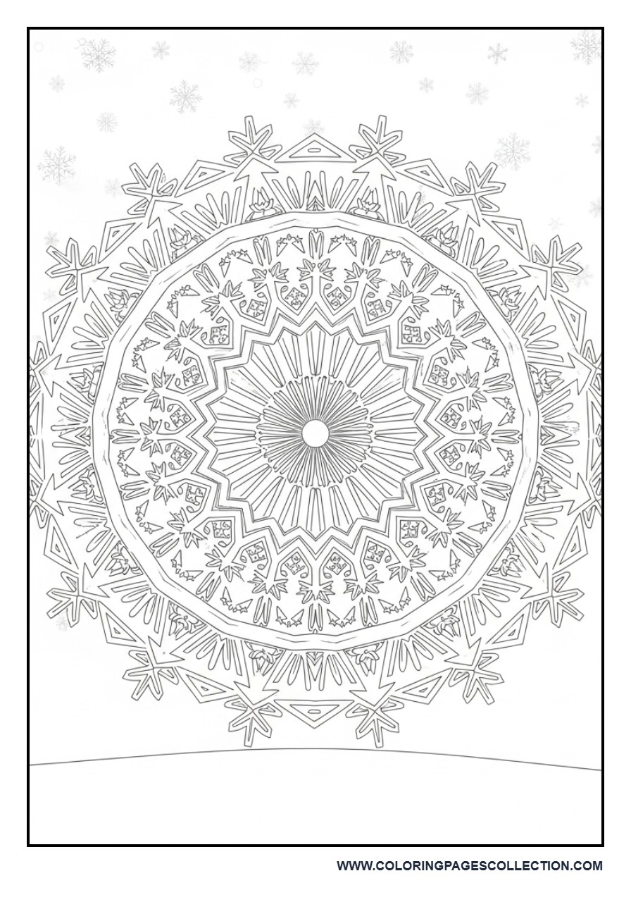 Detailed Snowflake Mandala