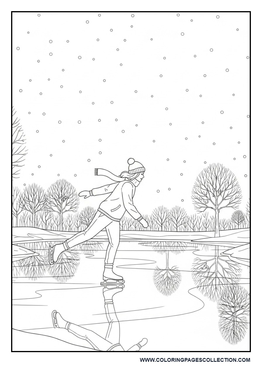 Ice Skating Scene Detailed