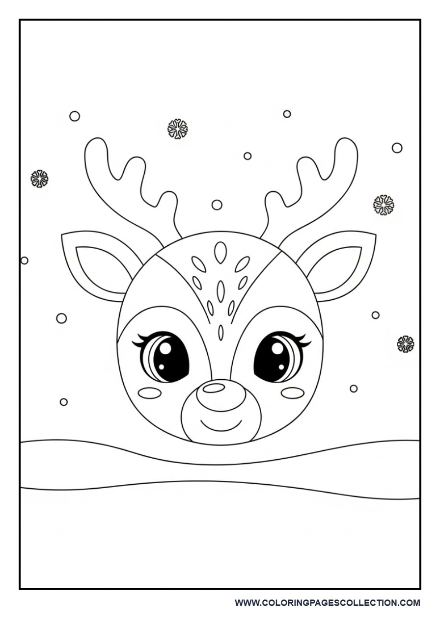 Kawaii Reindeer Face