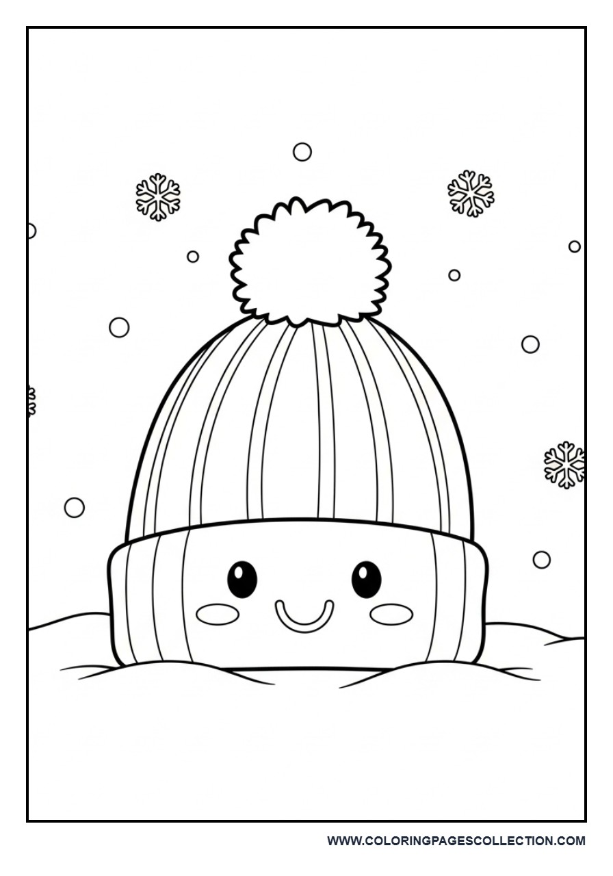 Kawaii Winter Hat Character