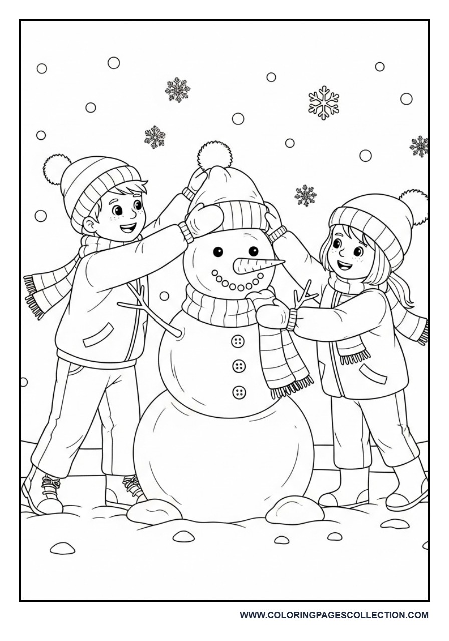 Kids Decorating Snowman