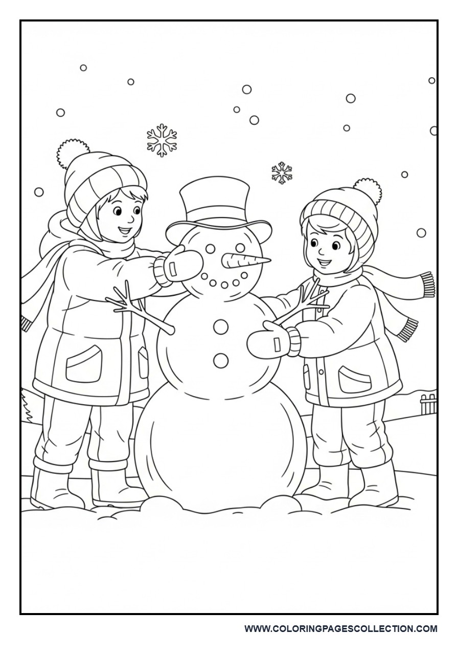 Kids Playing in Snow