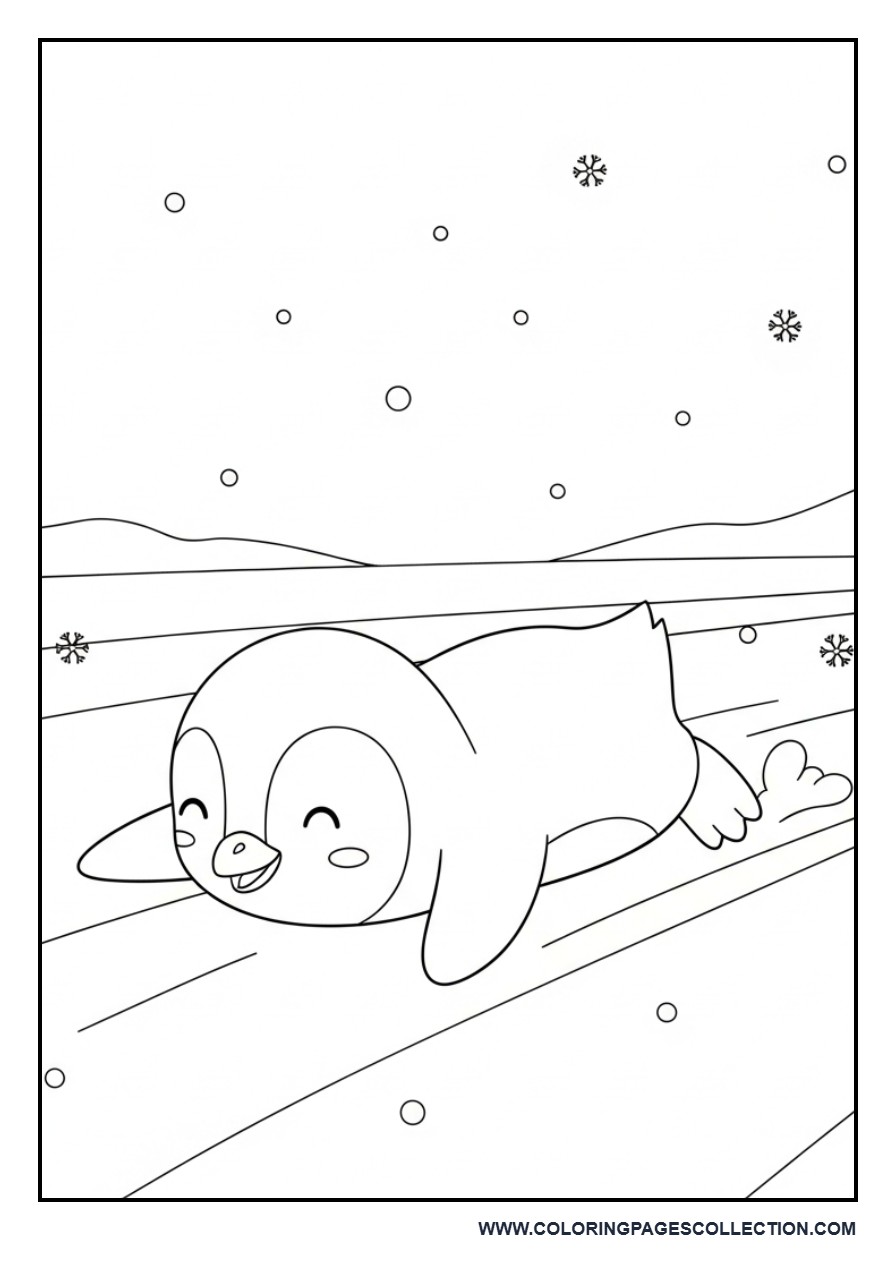 Penguin Sliding on Ice