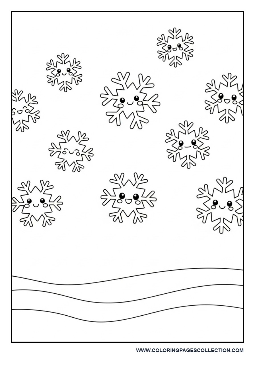 Smiling Snowflake Characters
