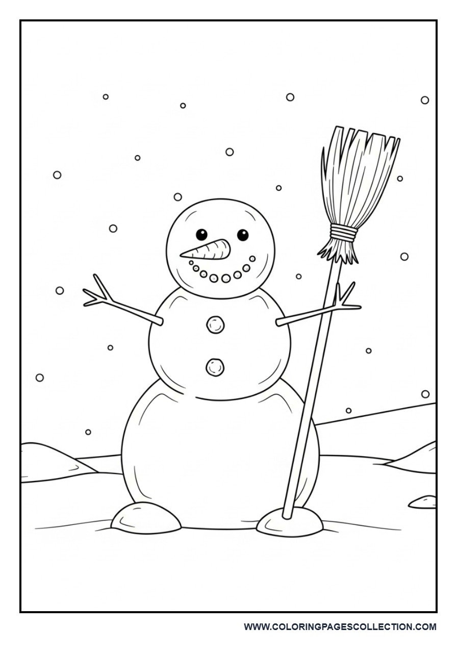 Snowman with Broom