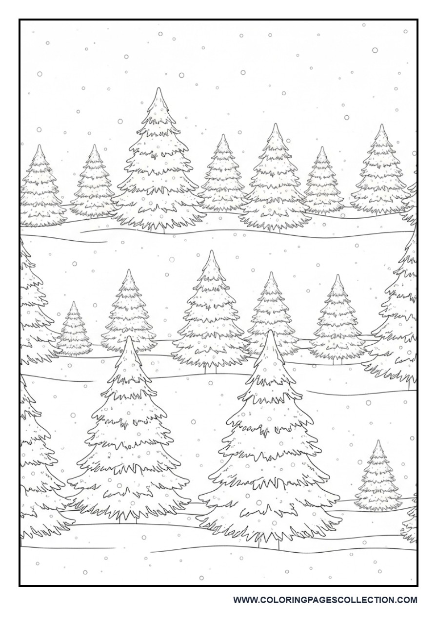 Snowy Christmas Tree Farm