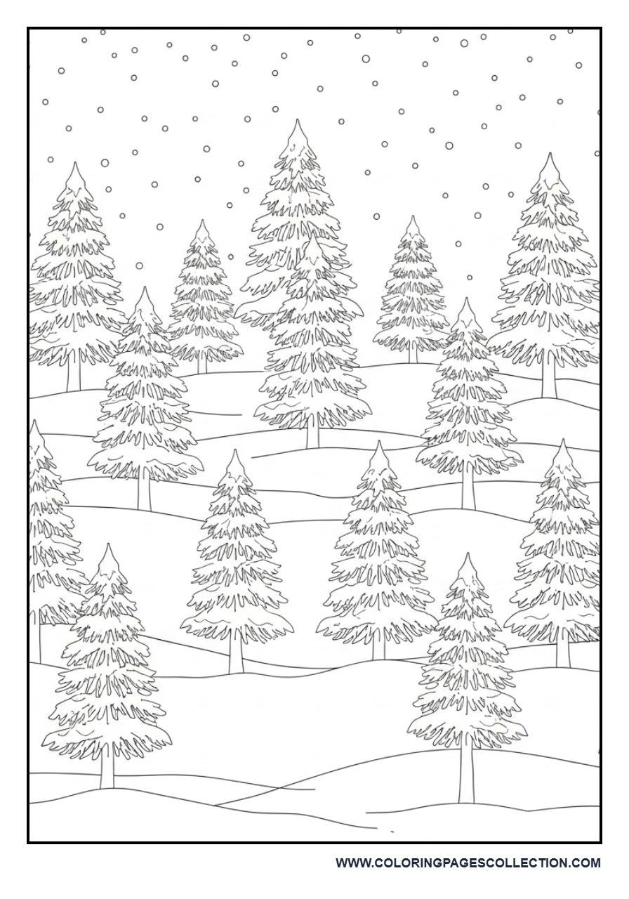 Snowy Pine Tree Pattern