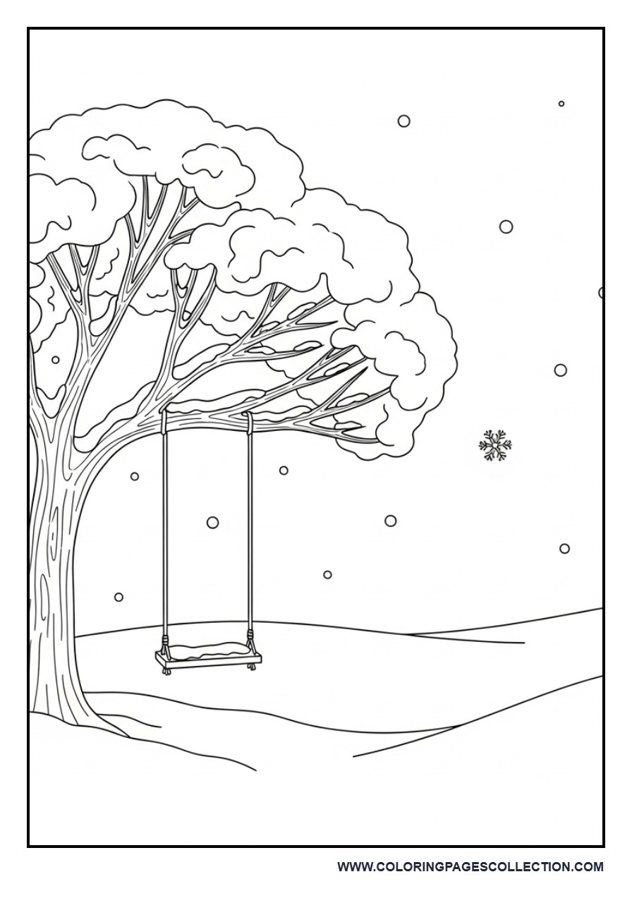 Snowy Tree Swing