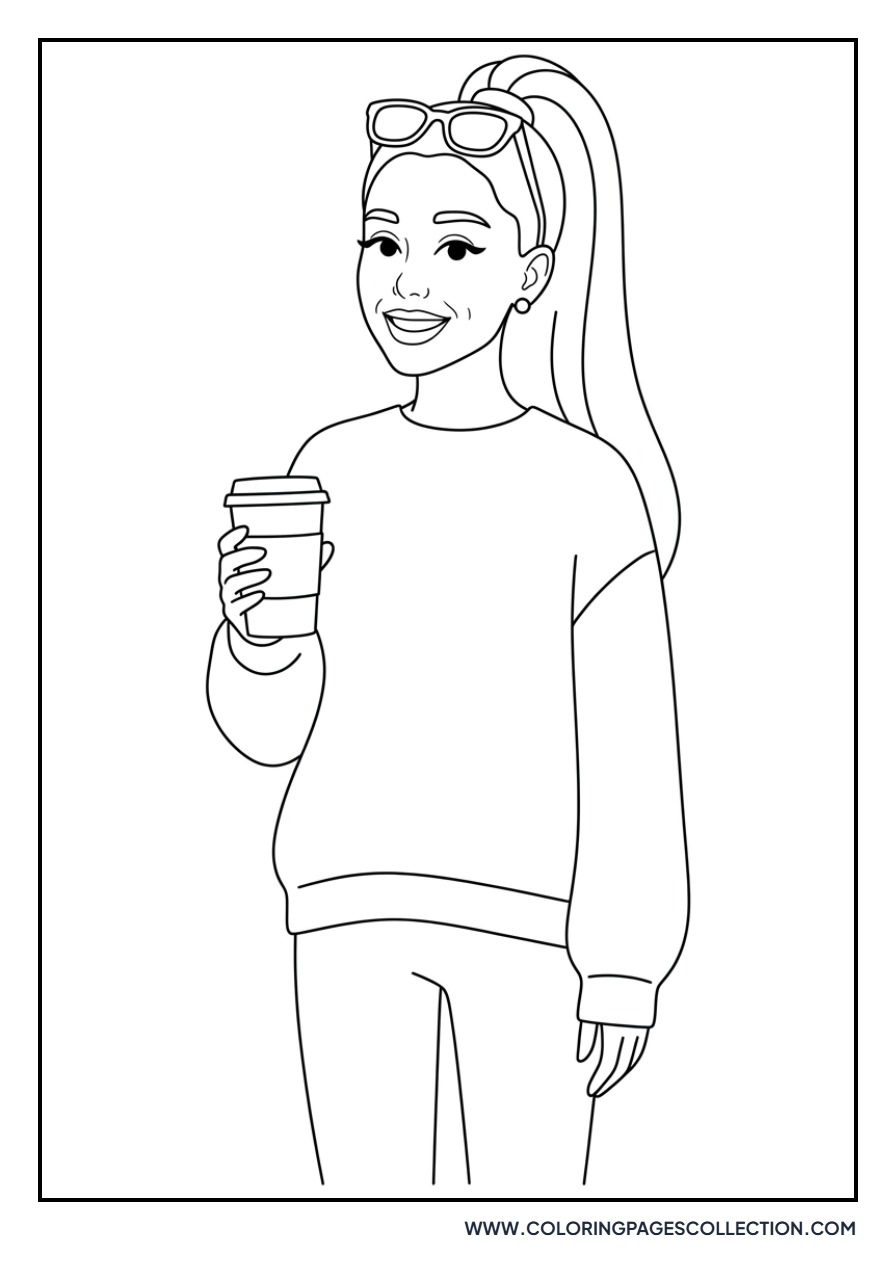 Ariana Holding a Coffee Cup
