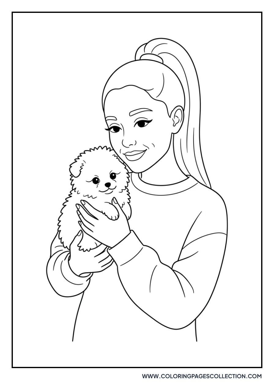 Ariana Holding a Puppy