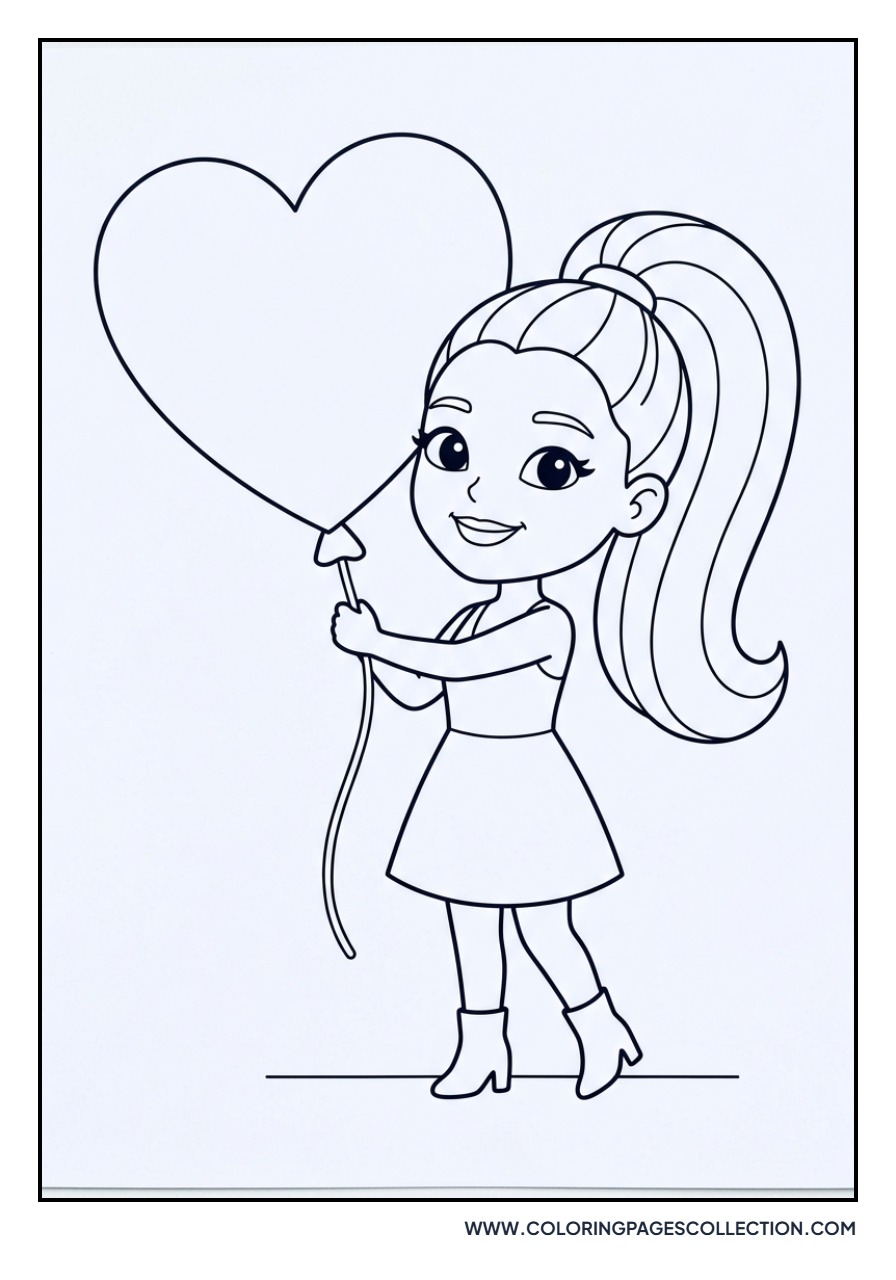 Ariana Holding Heart Balloon