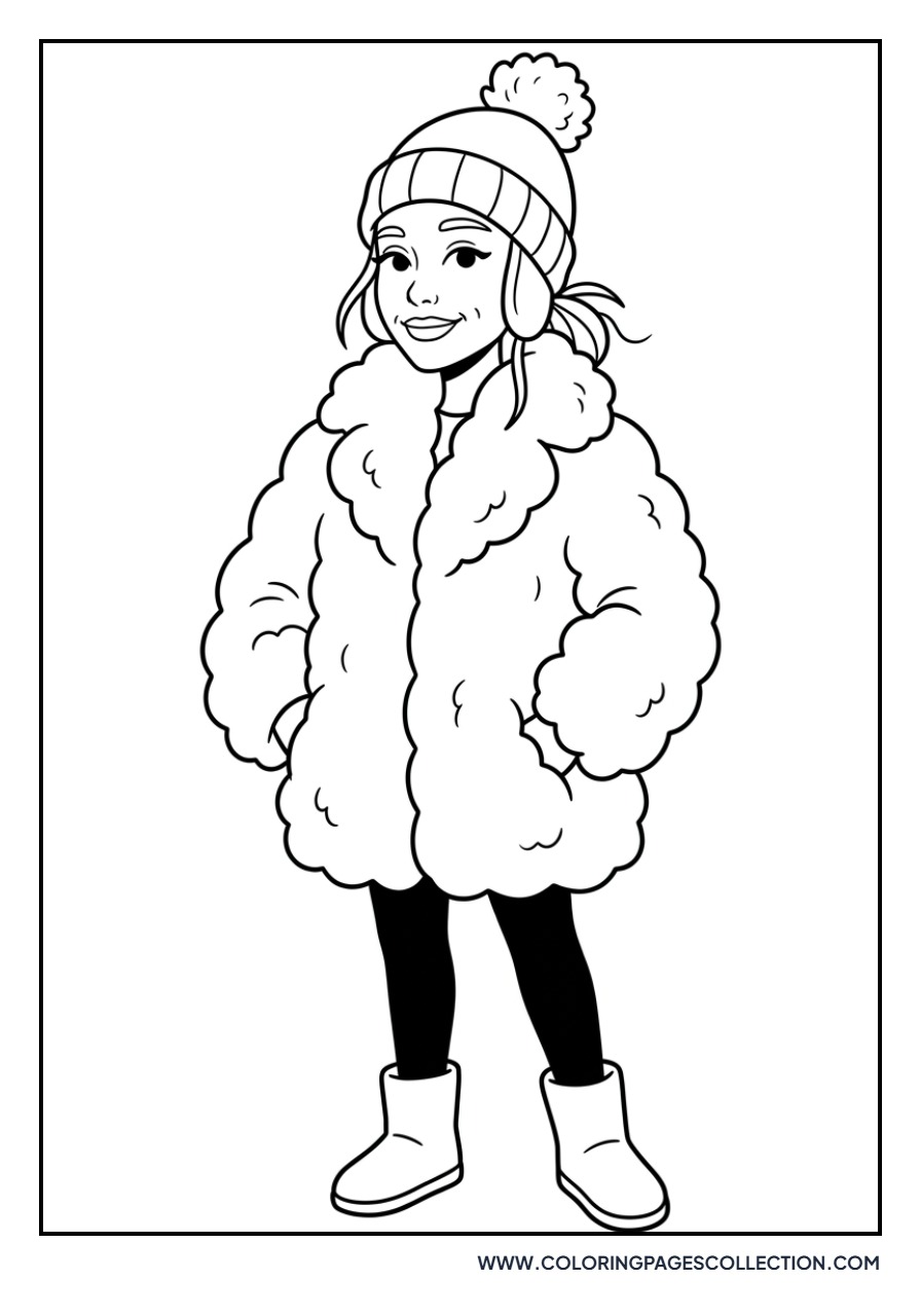 Ariana in Fluffy White Coat