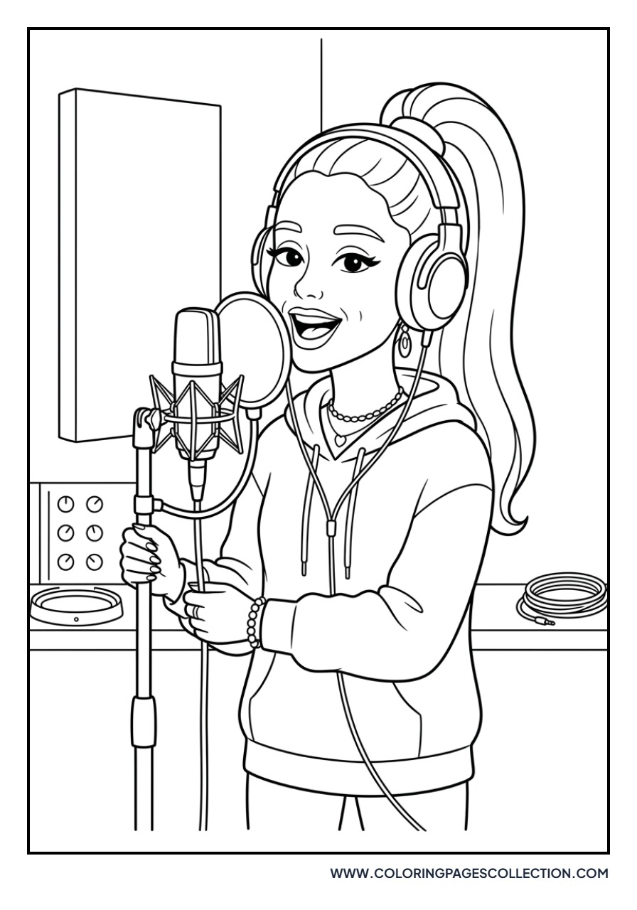 Ariana Singing in Studio