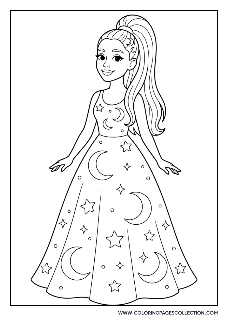 Ariana Wearing Stars and Moon