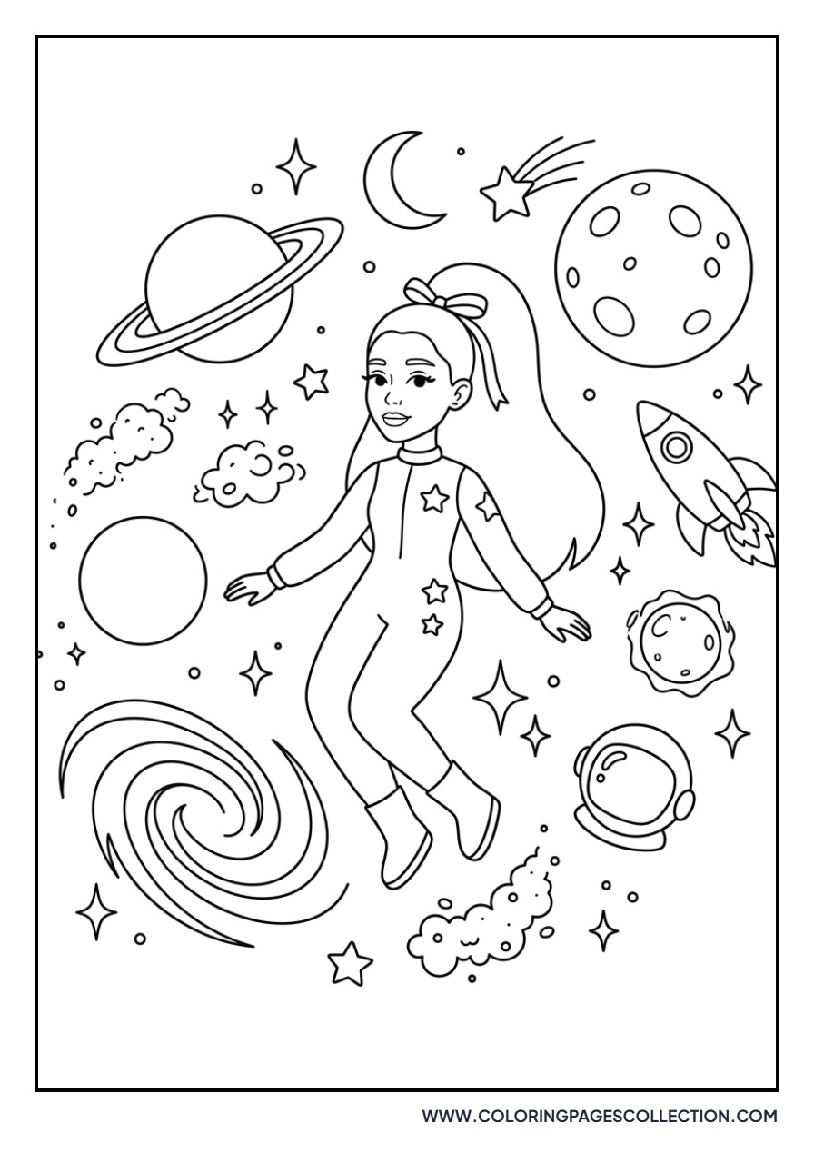 Ariana with Galaxy Background