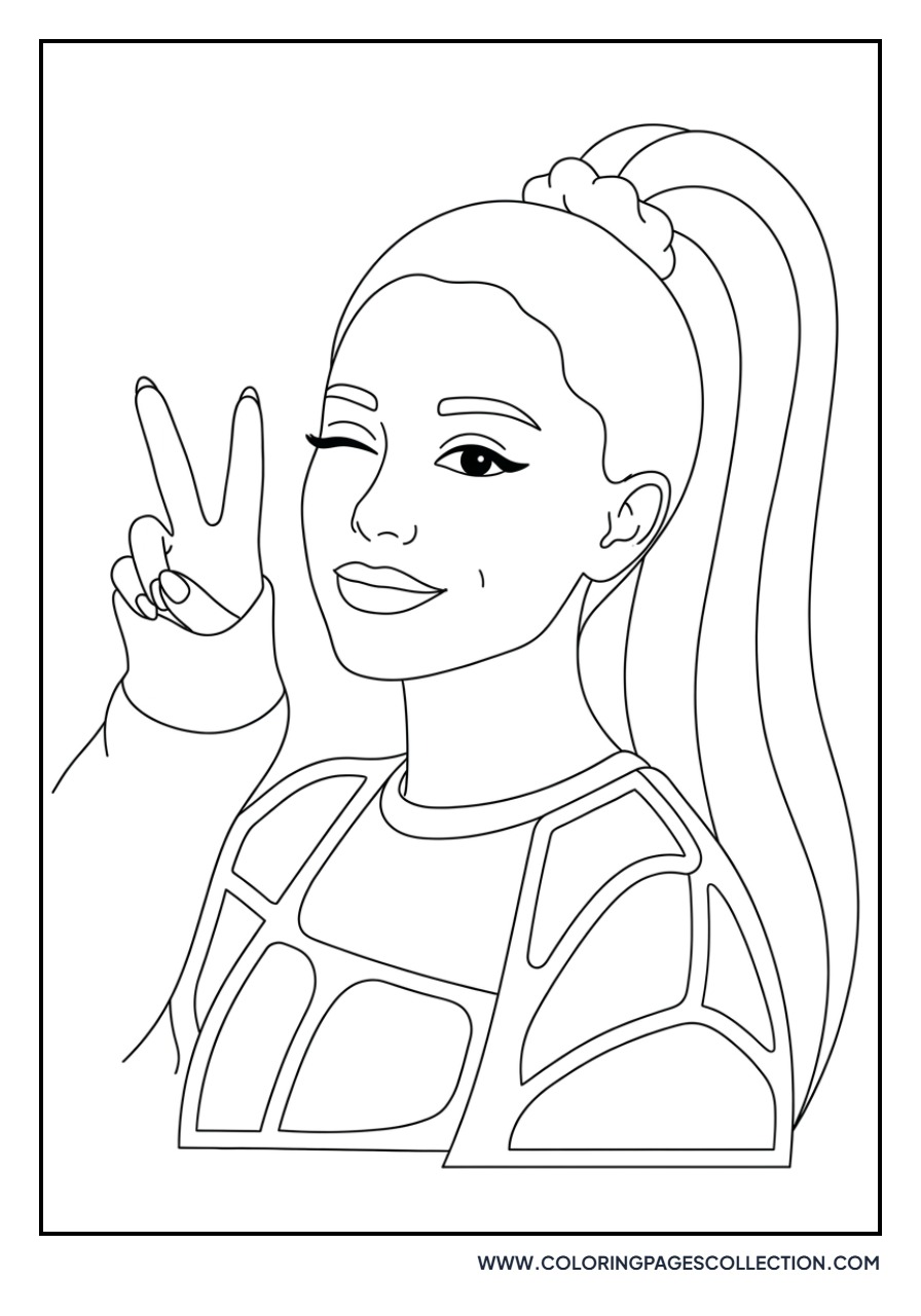 Ariana with Peace Sign