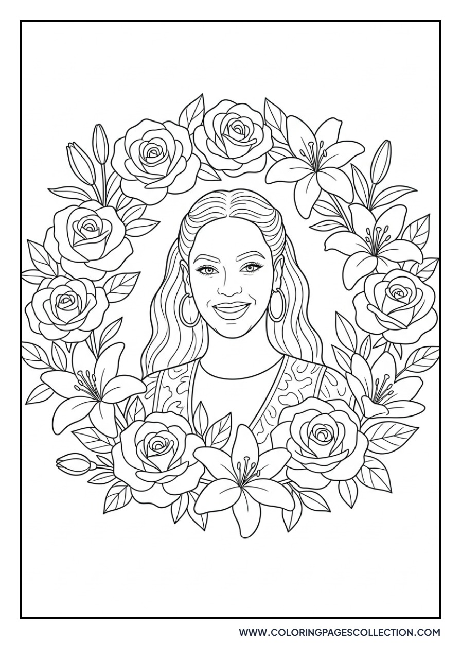 Beyoncé Floral Portrait