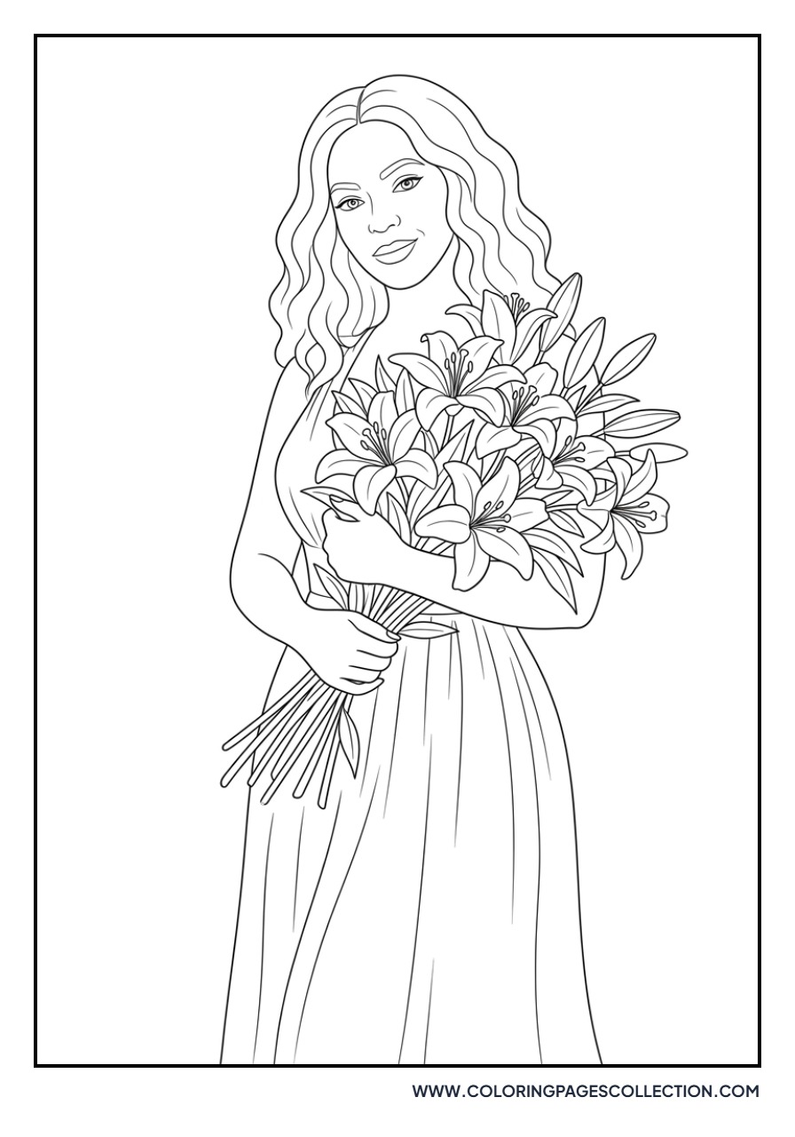 Beyoncé Holding Flowers