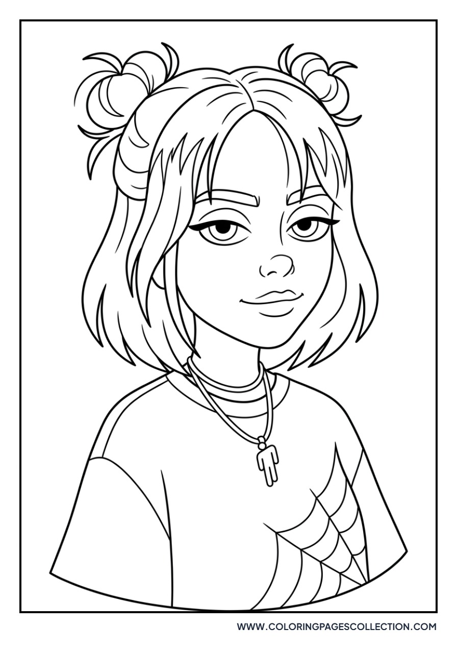 Billie Eilish Cartoon Face