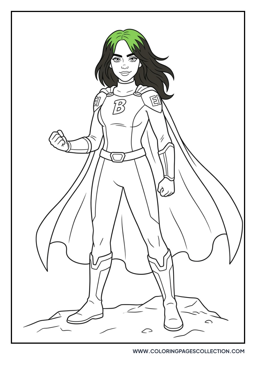 Billie Eilish Comic Book Style
