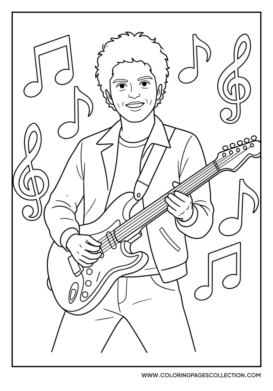 Bruno Mars Playing Electric Guitar