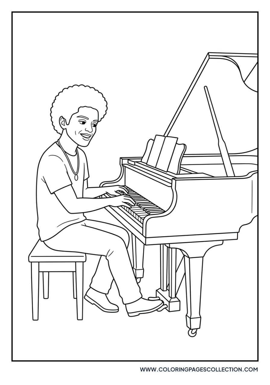 Bruno Mars Playing the Piano