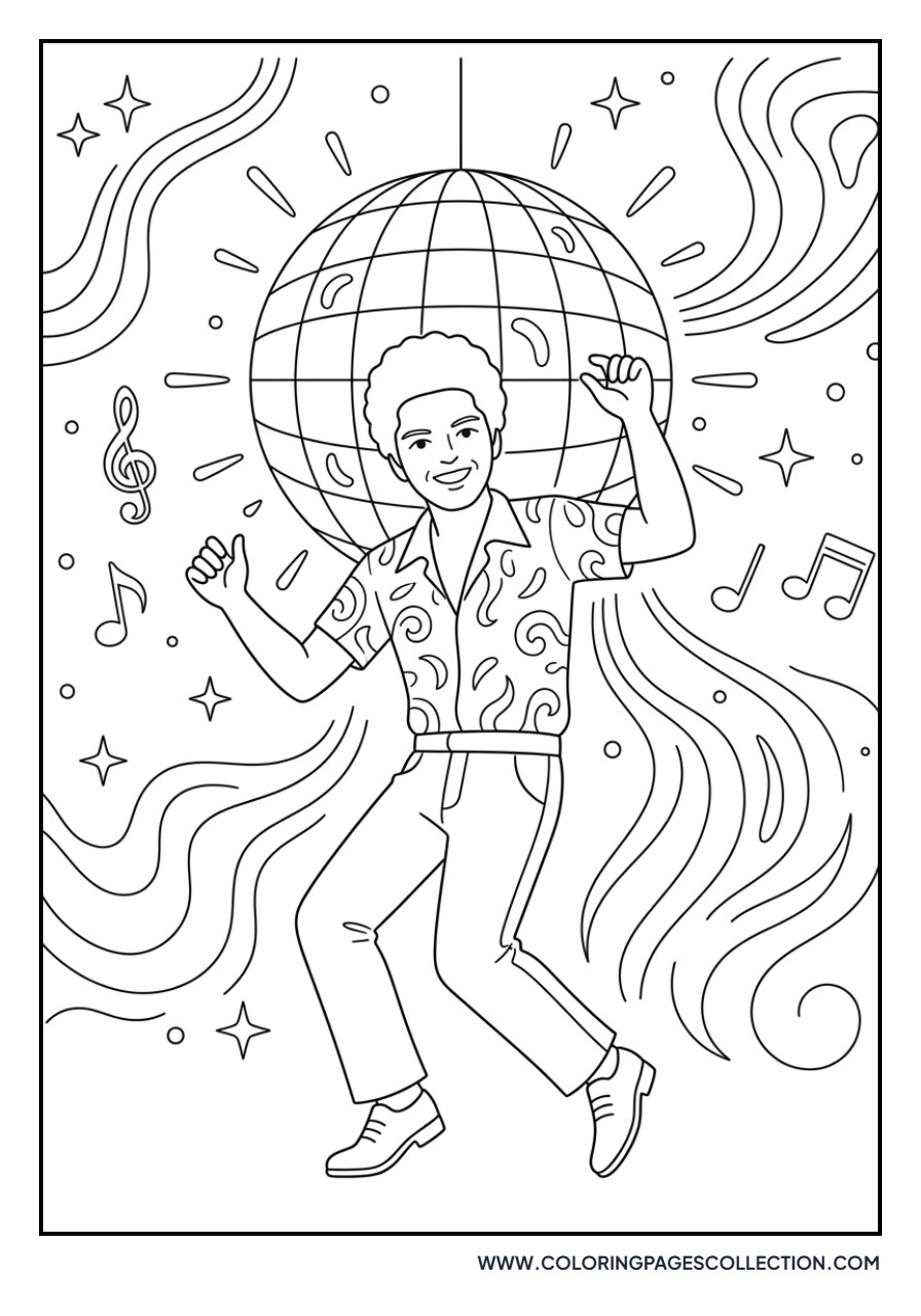 Bruno Mars Retro Disco Background