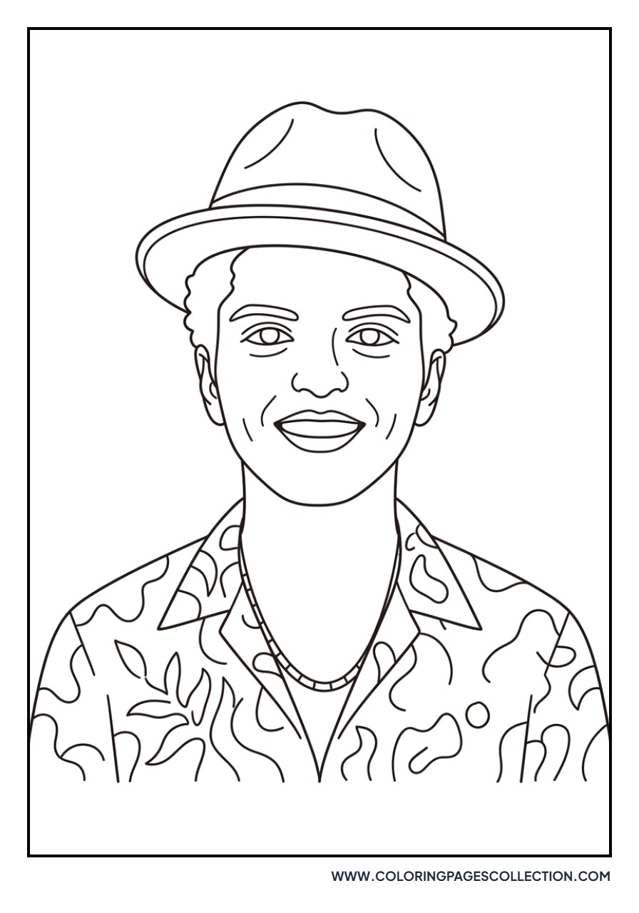 Bruno Mars Simple Line Art