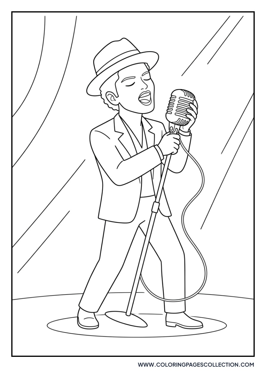 Bruno Mars Singing Into Microphone