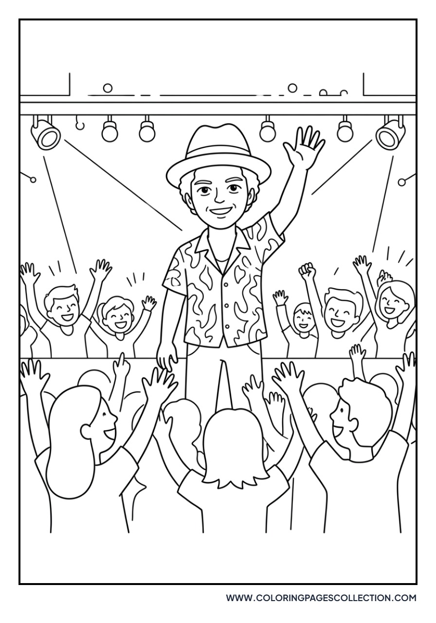 Bruno Mars Waving to Fans