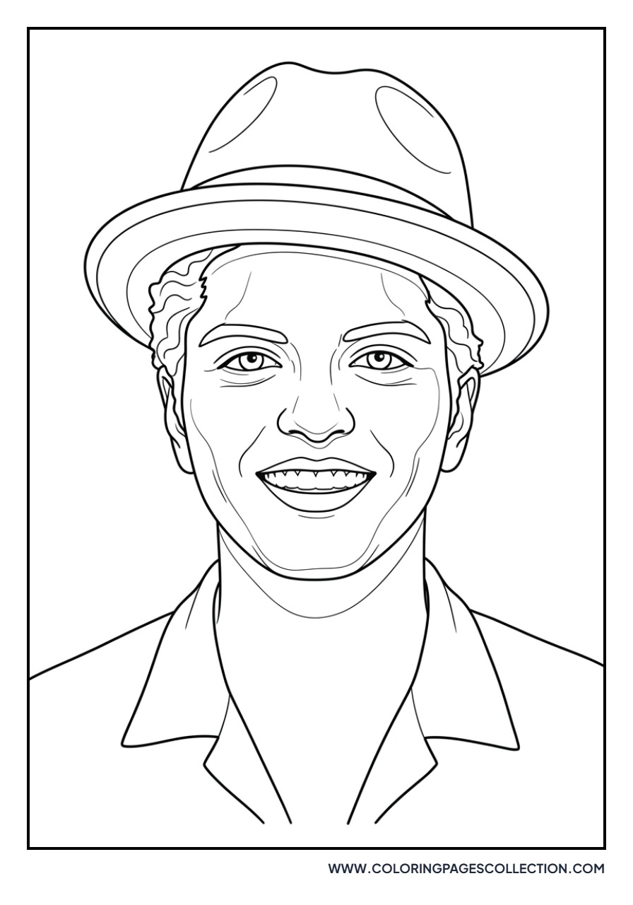 Bruno Mars Wearing Fedora Hat