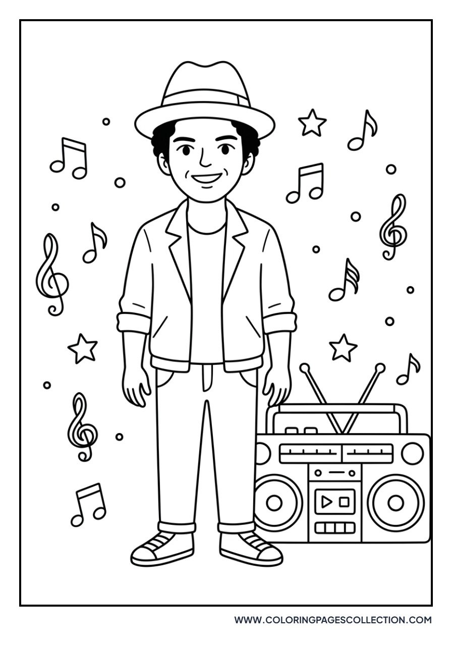 Bruno Mars with a Boombox