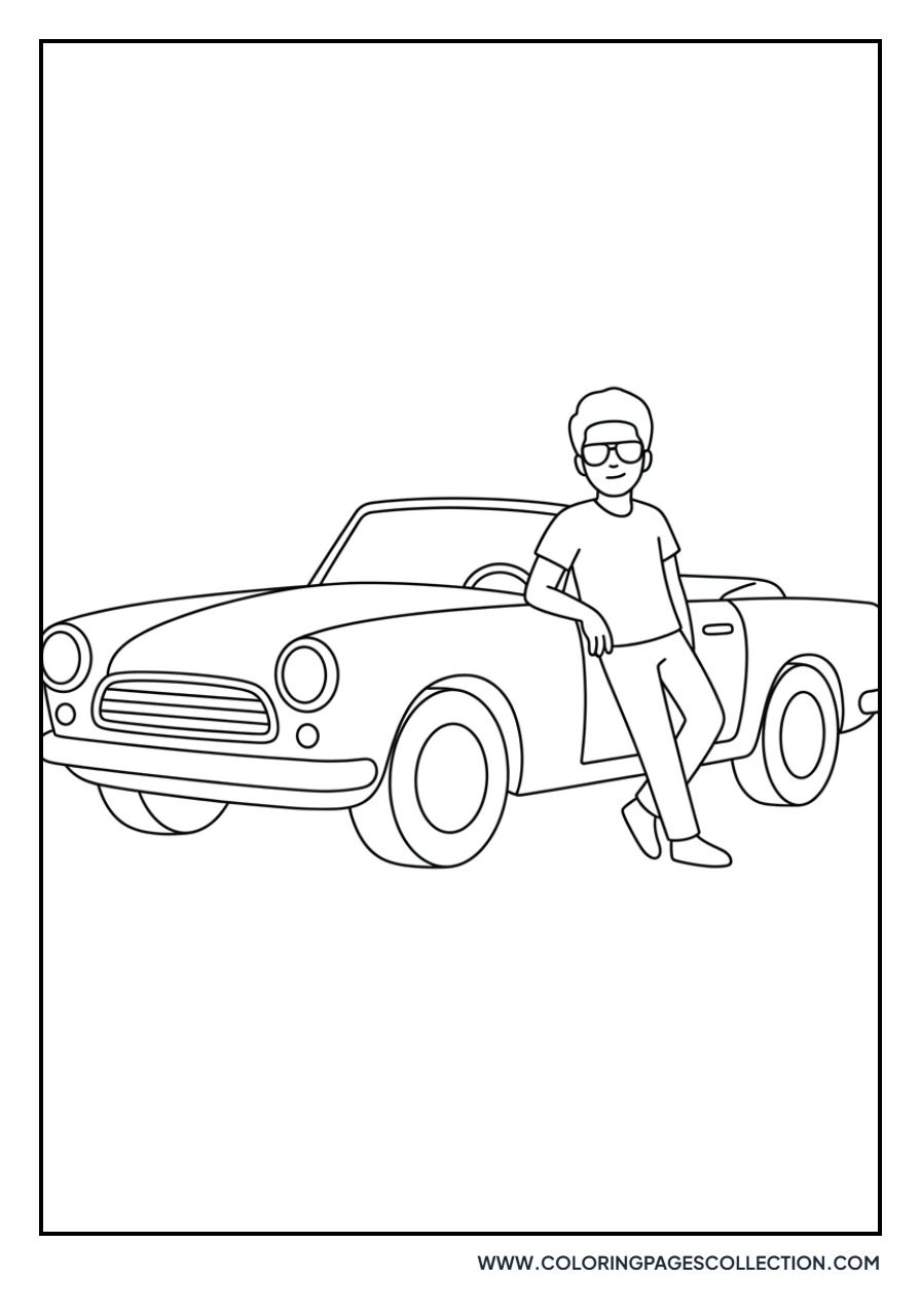 Bruno Mars with Classic Car