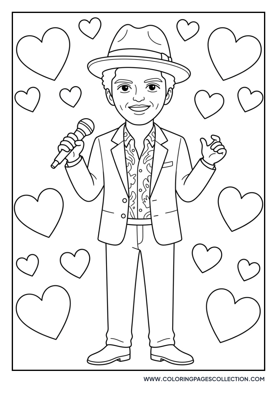 Bruno Mars with Heart Shapes
